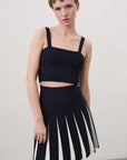 Navy Blue Crop Top With Thick Straps | Porterist