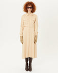 Beige Waist: Low - cut Shirt Dress | Porterist