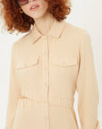 Beige Waist: Low - cut Shirt Dress | Porterist