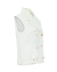 Men’s Collar Ecru Vest With Button Detail | Porterist