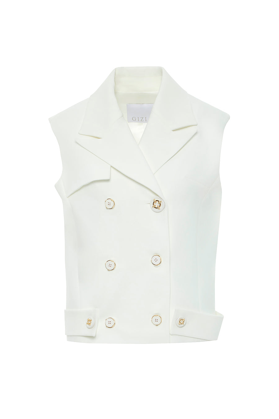 Men’s Collar Ecru Vest With Button Detail | Porterist