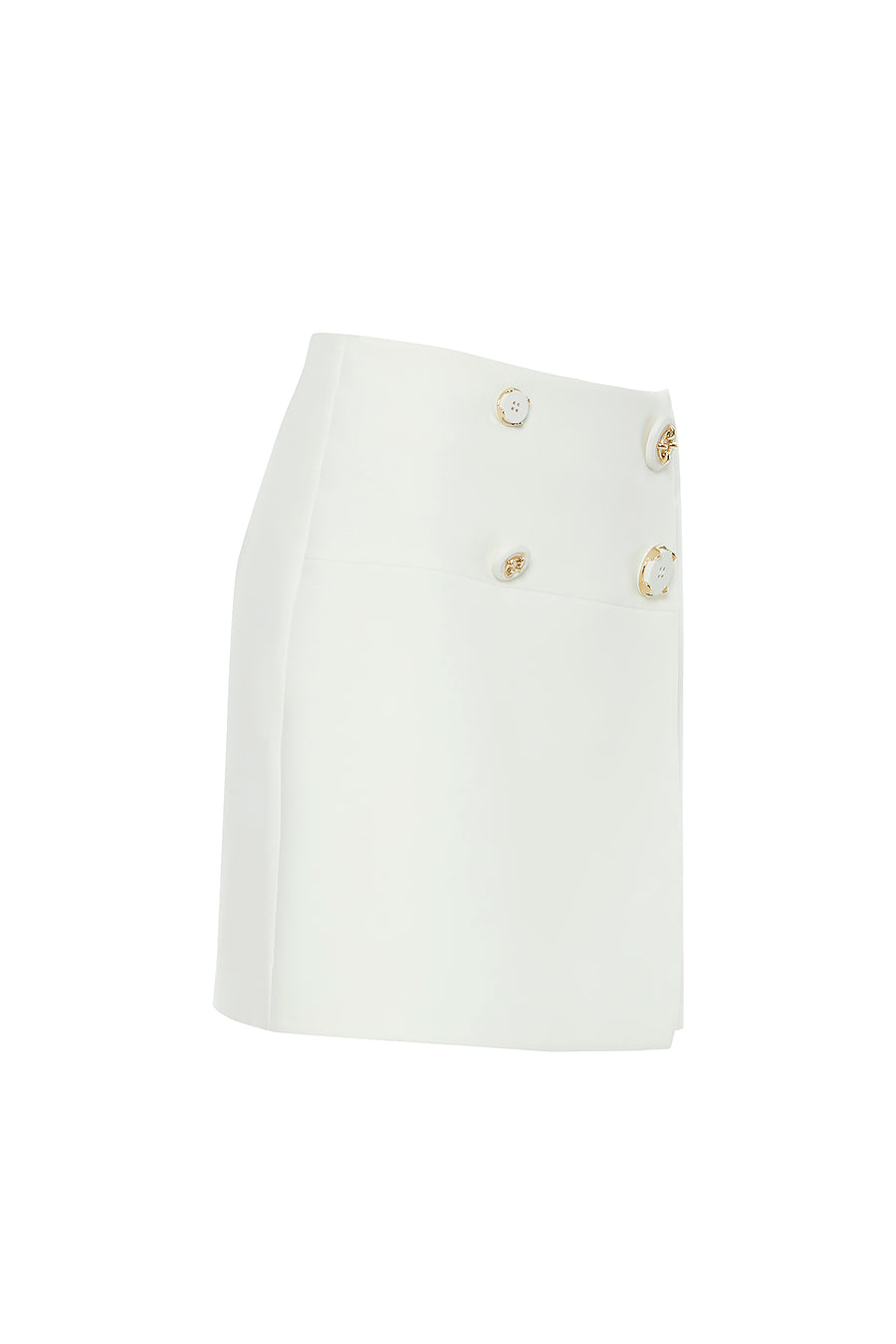 Mini Ecru Skirt With Button Detail | Porterist