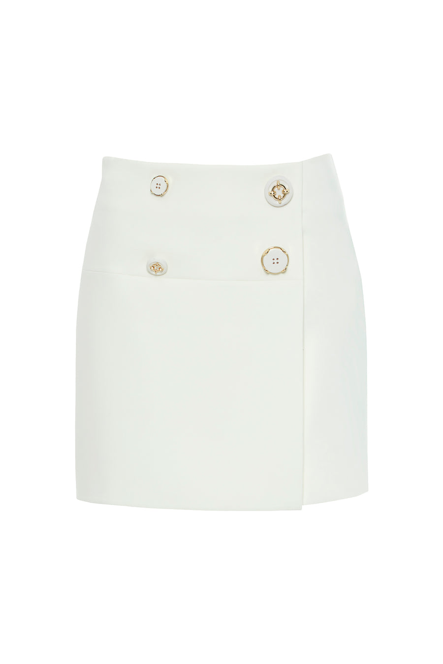 Mini Ecru Skirt With Button Detail | Porterist