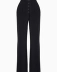 Black High Waist Pants With Button Detail | Porterist