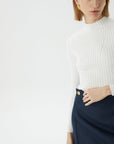 Ecru Basic Knitwear Top | Porterist