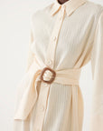 Side Slit Shirt Dress With Belt | Porterist