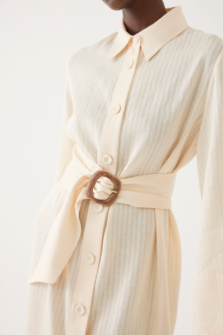 Side Slit Shirt Dress With Belt | Porterist