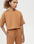 Camel Wide Cut Crop T - shirt | Porterist