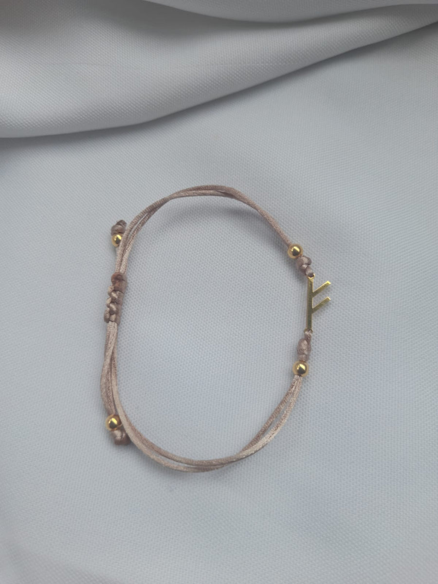 Fehu Rope Bracelet Beige - Gold | Porterist