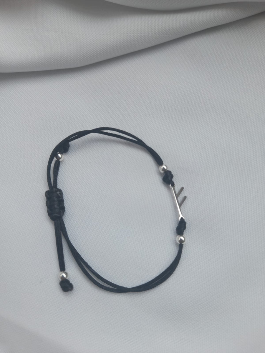 Fehu Rope Bracelet Black - Silver | Porterist