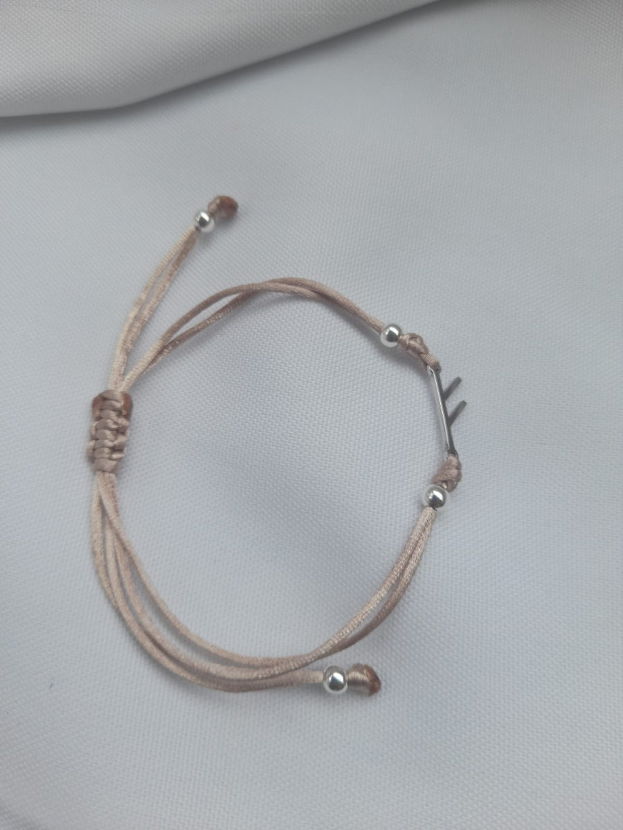 Fehu Rope Bracelet Beige - Silver | Porterist