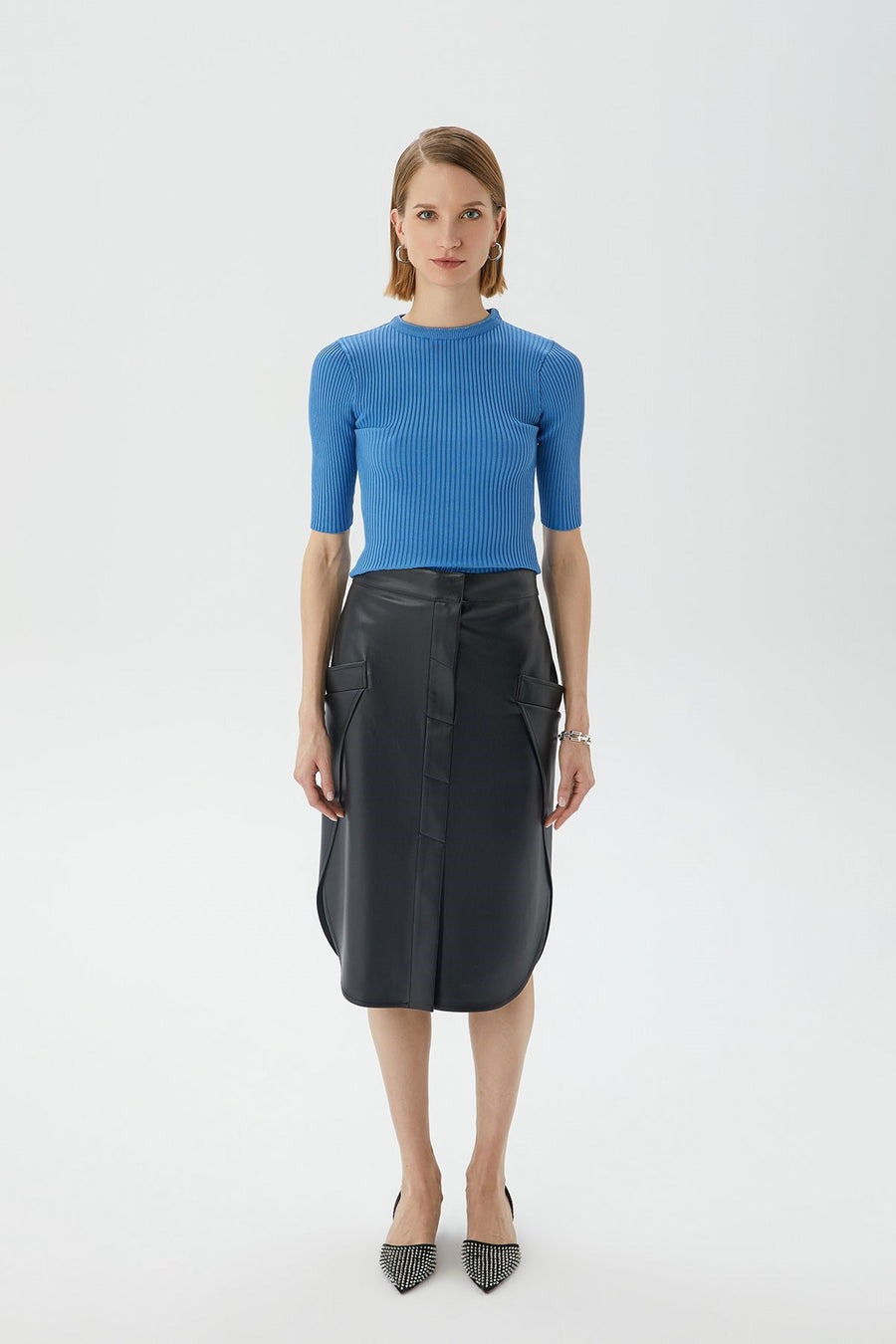 Indigo Crop Top With Twilling | Porterist