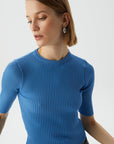 Indigo Crop Top With Twilling | Porterist