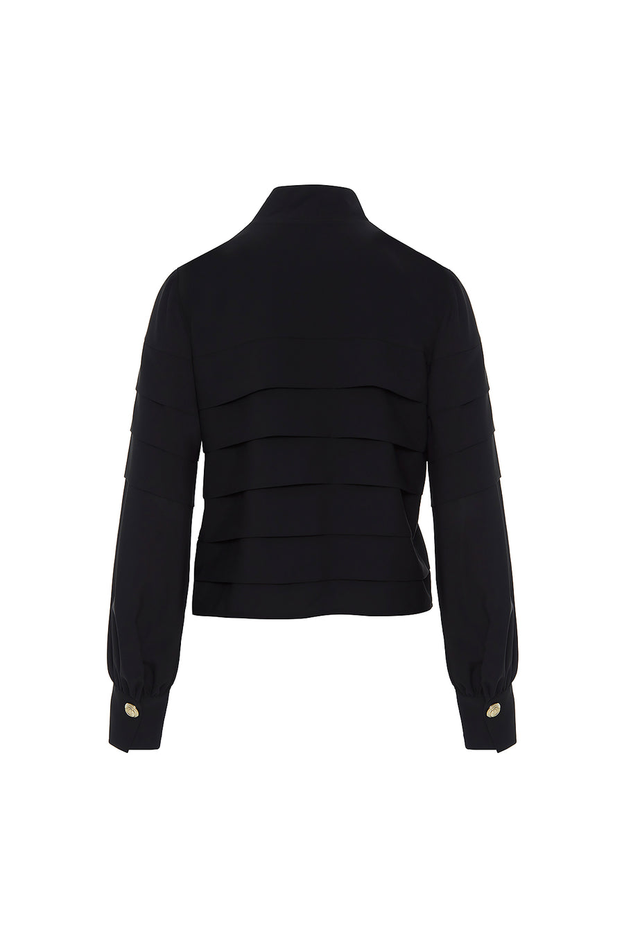 Black Blouse With Shoulder Button Detail Layered Stand