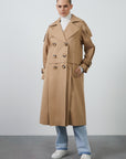 Brown Trenchcoat With Detachable Skirt And Belt Buckle