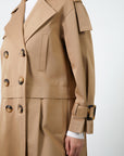 Brown Trenchcoat With Detachable Skirt And Belt Buckle