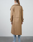 Brown Trenchcoat With Detachable Skirt And Belt Buckle