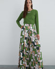 Custom Pattern Green Palazzo Trousers | Porterist