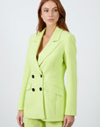 Fitted Green Suit With Double - breasted Closure And Bell