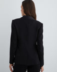 Fleece Black Jacket With Collar Detail | Porterist