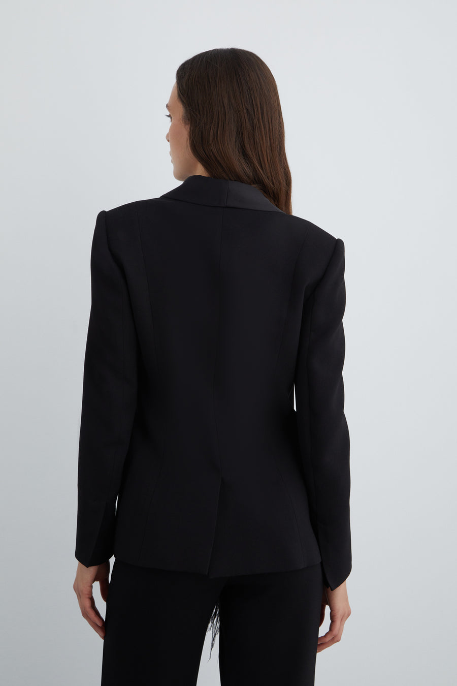 Fleece Black Jacket With Collar Detail | Porterist