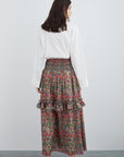 Floral Patterned Maxi Ruffle Frilled Skirt | Porterist