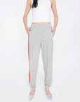 Grey Tracksuit With Stripe Detail On The Sides And a Single