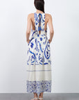 Halter Neck Midi Dress With Ties At The | Porterist