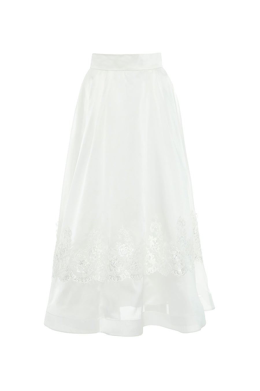 Lace Detailed Organza Ecru Skirt | Porterist