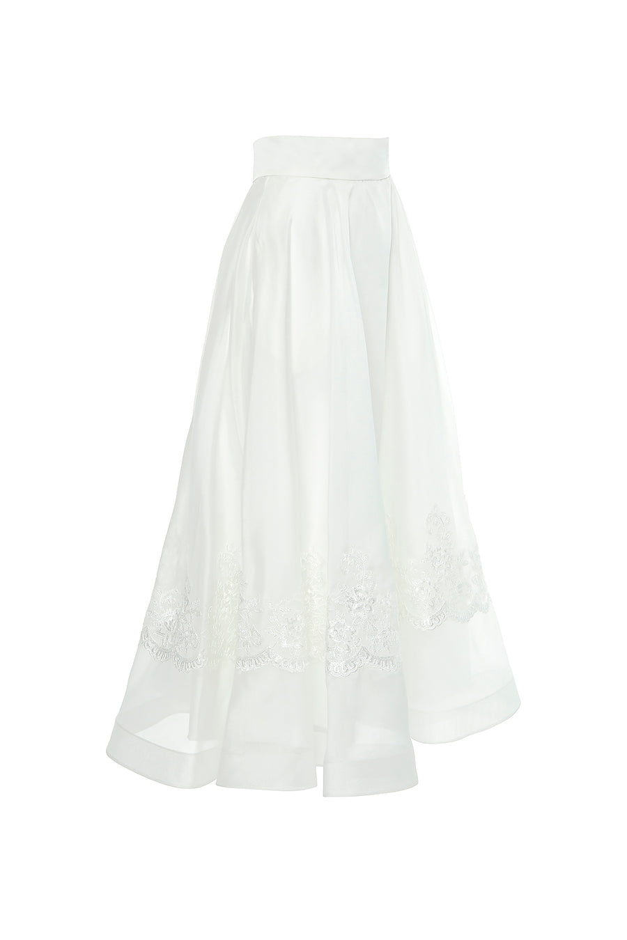 Lace Detailed Organza Ecru Skirt | Porterist