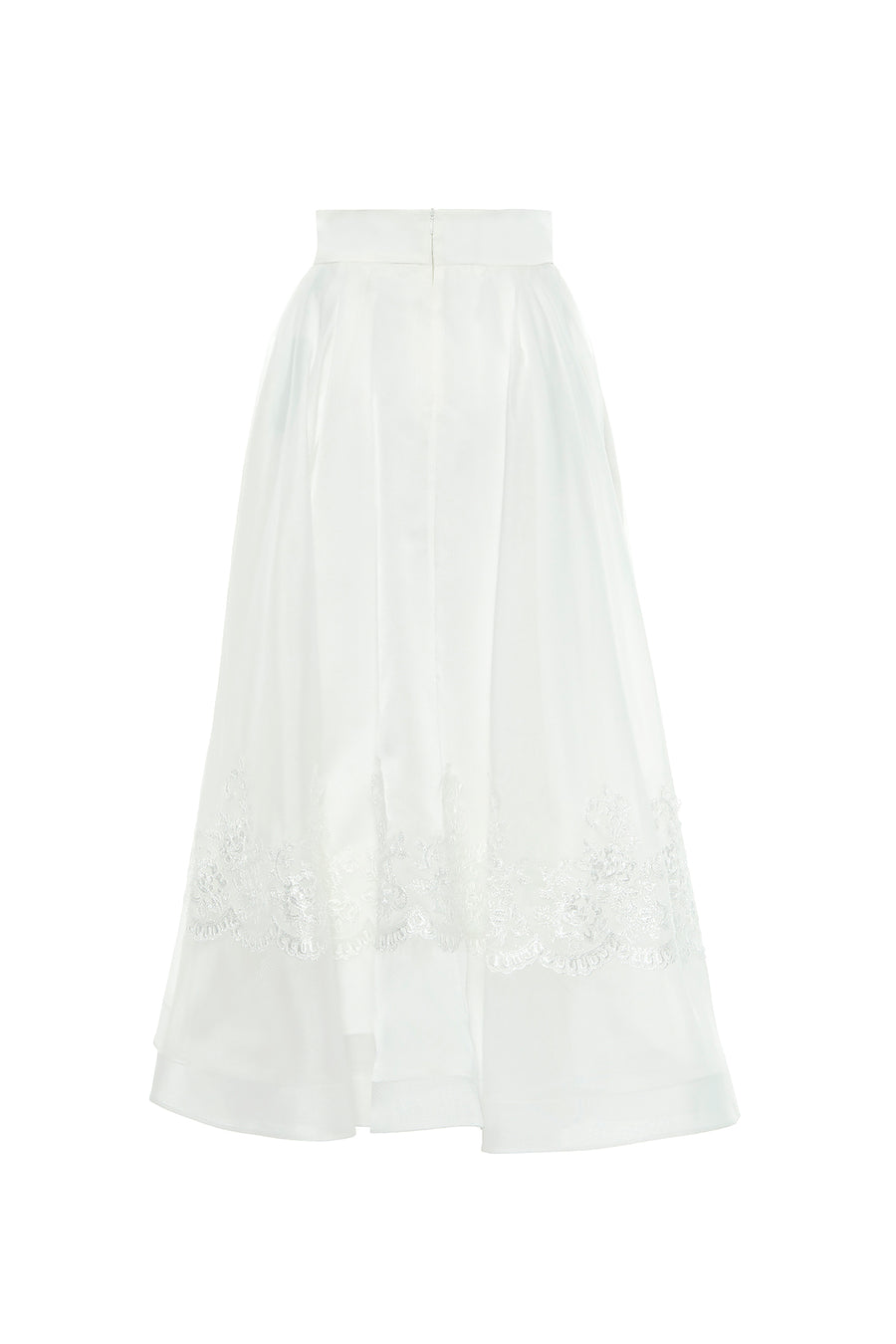 Lace Detailed Organza Ecru Skirt | Porterist