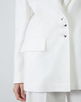 Linen Ecru Jacket With Single Row Buttons | Porterist