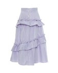 Mid Length Purple Skirt With Frill Detail And Back Zipper