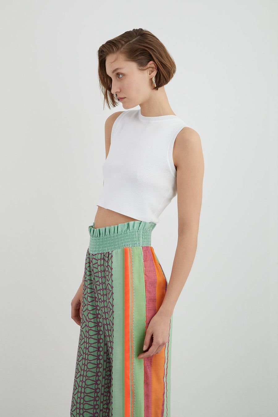 Patterned Trousers With Waist Detail | Porterist