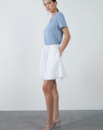 Pleated Linen Mini White Skirt | Porterist