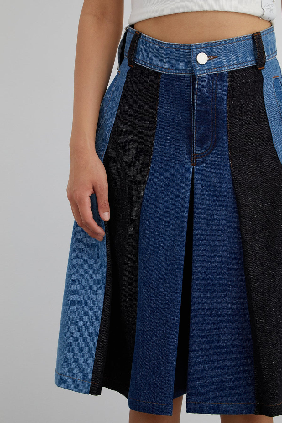 Segmented Bermuda Jean Skirt | Porterist