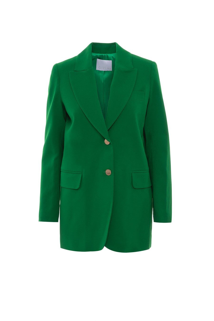 Gold Button Detailed Long Sleeve Green Jacket | Porterist