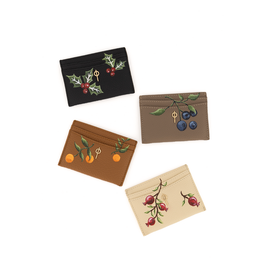 Card Holder Tan Hand Painted | Porterist