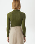 Khaki Basic Knitwear Top | Porterist