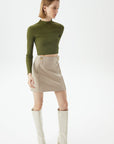 Khaki Basic Knitwear Top | Porterist