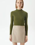 Khaki Basic Knitwear Top | Porterist