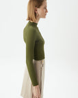 Khaki Basic Knitwear Top | Porterist