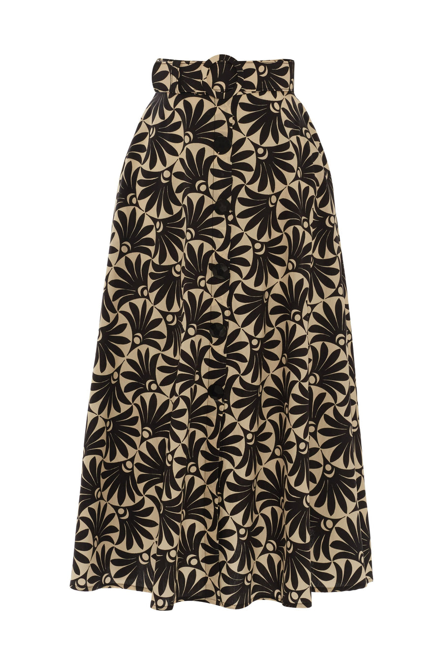 Floral Print A - line Skirt With Belt | Porterist