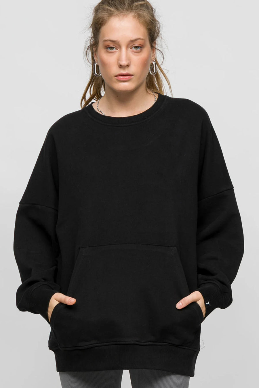 Basic Oversized Sweatshirt Black | Porterist