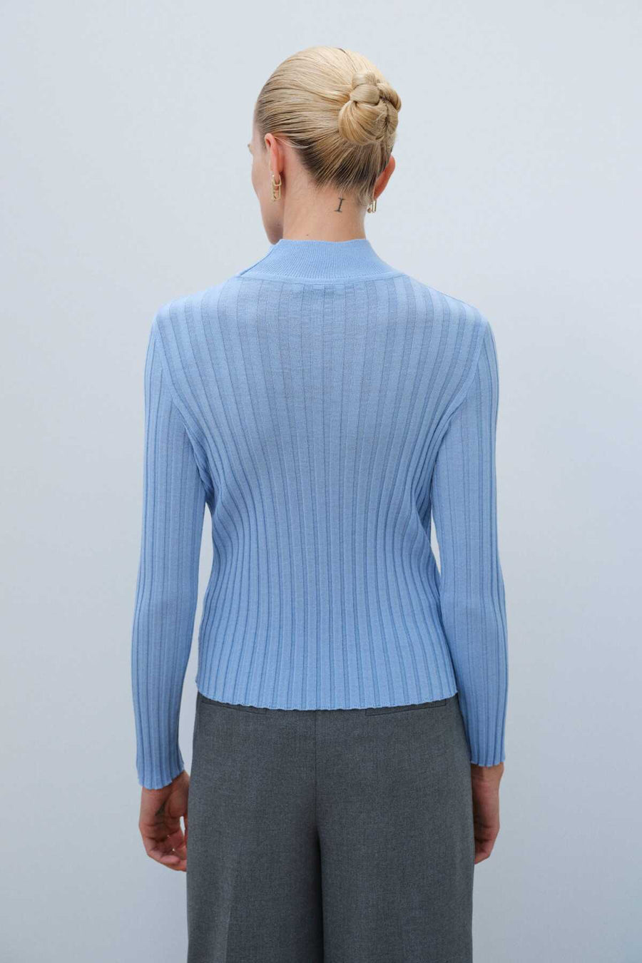 Mısırlı 1951 Mock Neck Light Blue Sweater  - Porterist 2