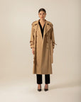 Beige Long Trench Coat With Belt | Porterist