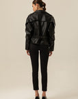 Biker Black Leather Jacket With Belt | Porterist