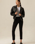 Biker Black Leather Jacket With Belt | Porterist