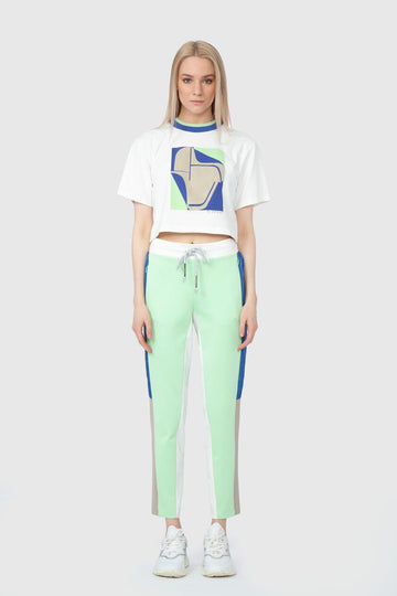 Contrast Garnished Carrot Green Trousers | Porterist