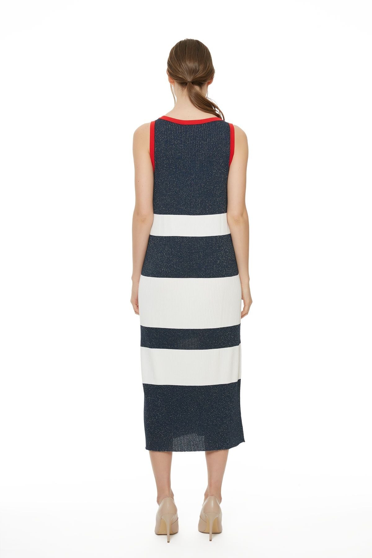 Navy Blue White Knitwear Dress – Porterist